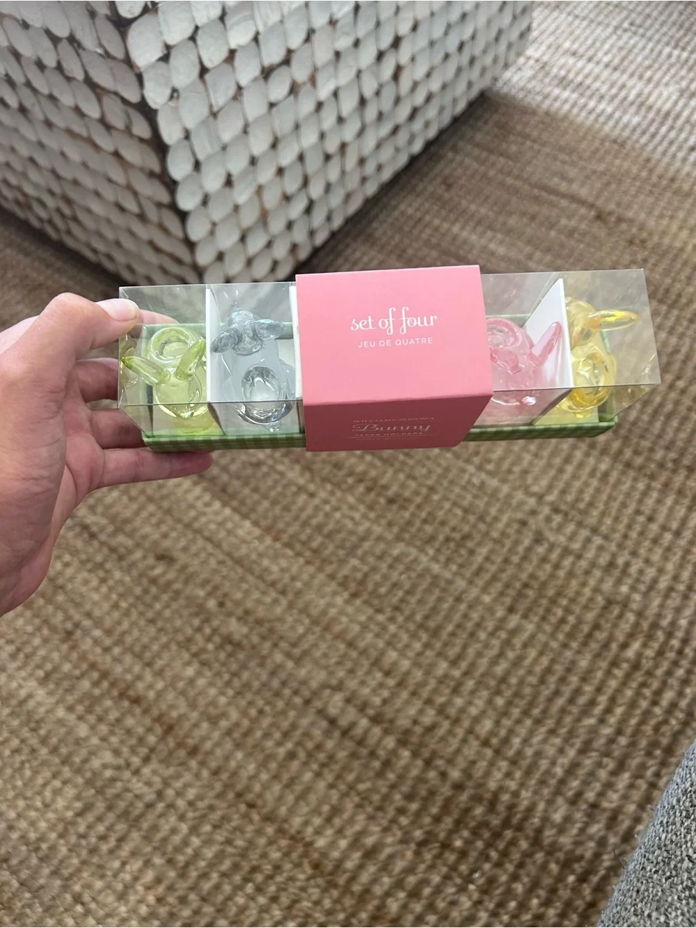 Williams Sonoma Bunny Taper Holders — Yellow, Pink, Silver, Lime